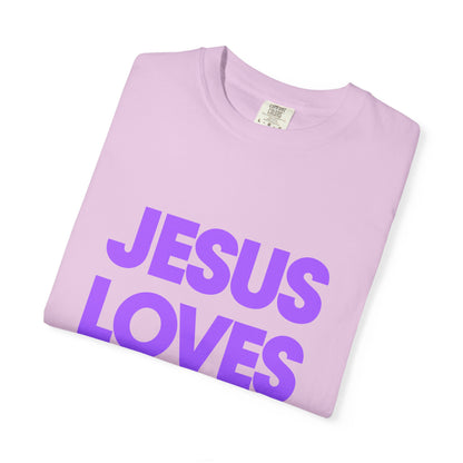 Jesus Loves You T-Shirt — Bold Purple Faith Tee