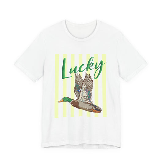 Lucky Mallard Duck Graphic Tee — Casual Nature T-Shirt for Outdoors & St. Patrick’s Day