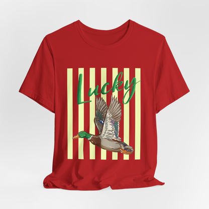 Lucky Mallard Duck Graphic Tee — Casual Nature T-Shirt for Outdoors & St. Patrick’s Day