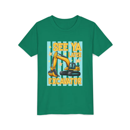 See Ya Later Excavator Youth Tee – Cute Construction Truck Shirt for Kids