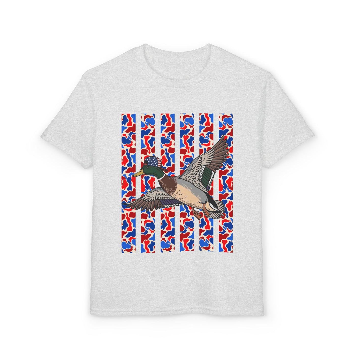 Youth T-Shirt — Red, White & Blue Flying Duck Graphic