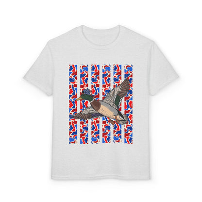 Youth T-Shirt — Red, White & Blue Flying Duck Graphic