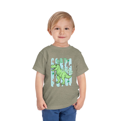 Toddler Tee - "Out the Door" Green Dino Graphic