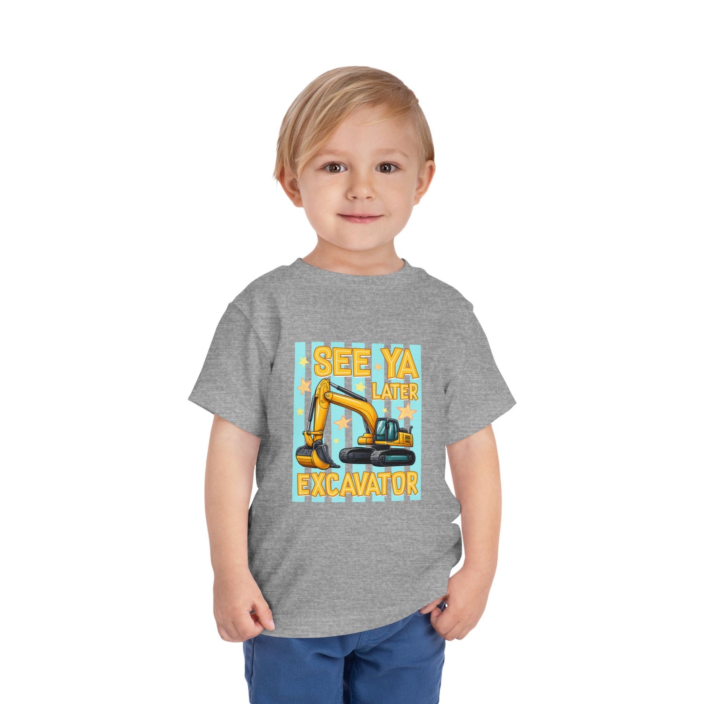 Toddler Tee — "See Ya Later Excavator" Construction Shirt
