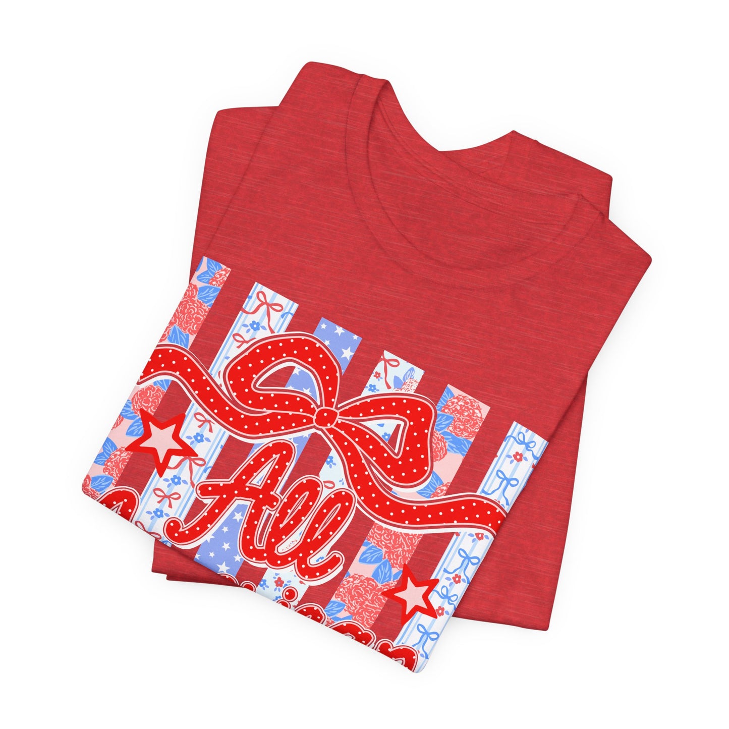 All American Girl T-Shirt — Patriotic Fourth of July Tee with Stars & Stripes