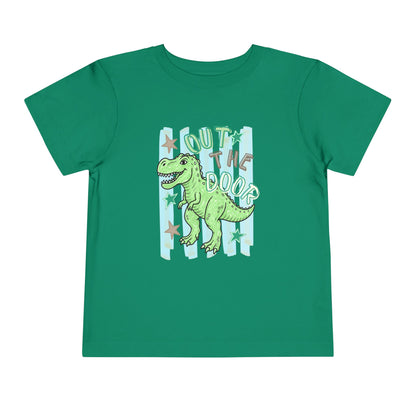 Toddler Tee - "Out the Door" Green Dino Graphic
